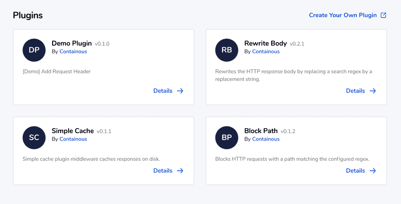 Traefik Pilot Plugins Marketplace