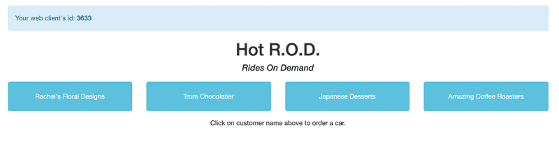 Screenshot of Hot R.O.D. demo application